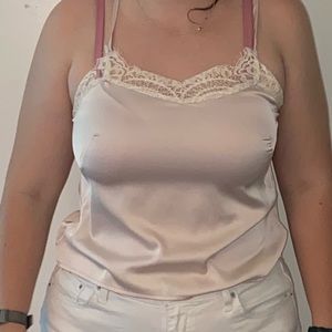 Lulu pink silk cami